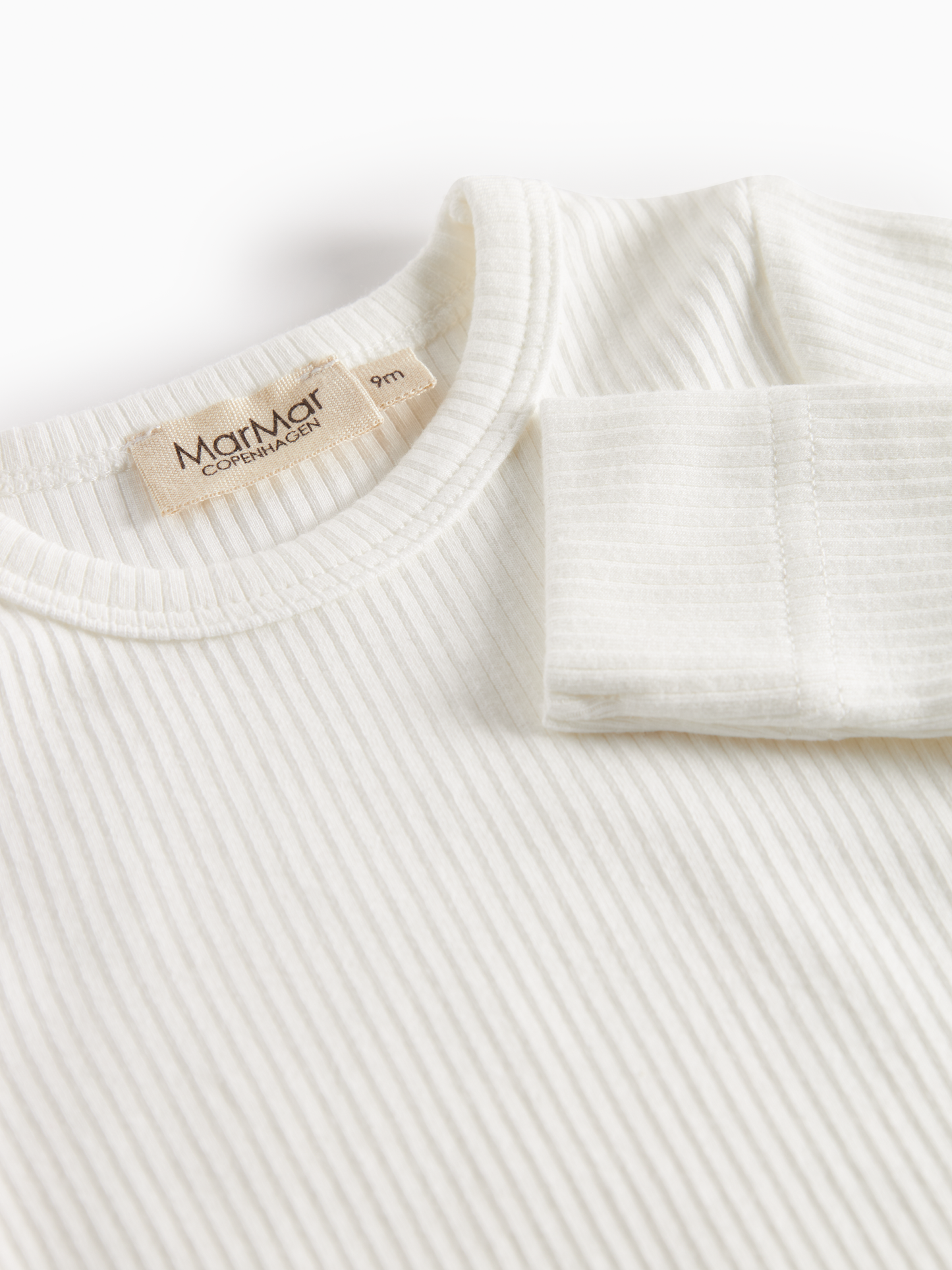 MarMar Copenhagen - Plain Body Modal - Baby Romper met lange mouwen - Gentle white