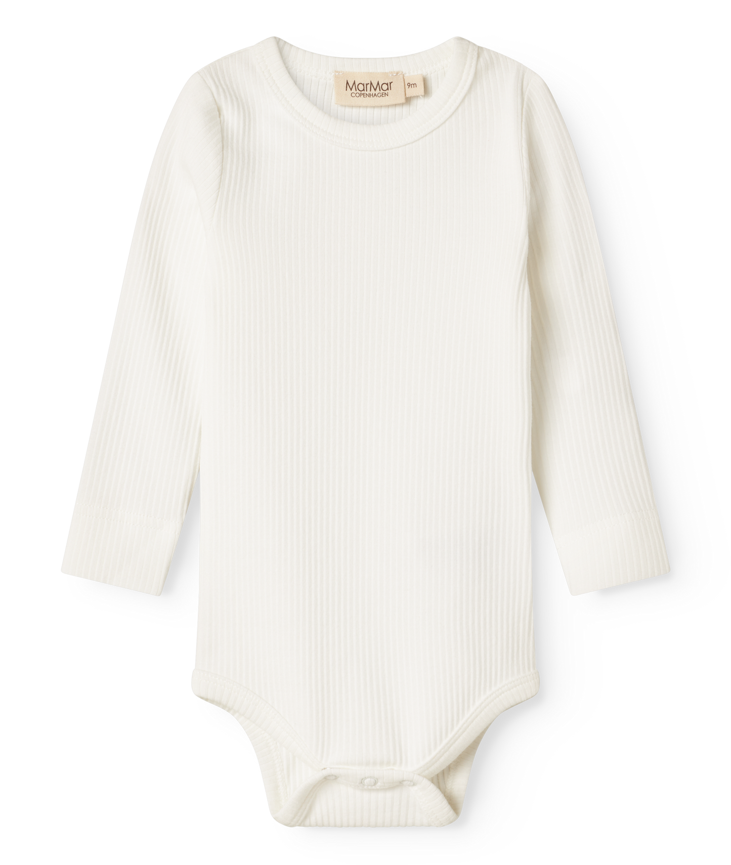 MarMar Copenhagen - Plain Body Modal - Baby Romper met lange mouwen - Gentle white