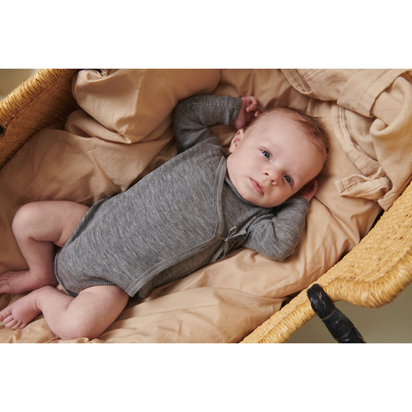 MarMar Copenhagen - Belita Wool Rib Romper - 100% merinowol - Grey melange