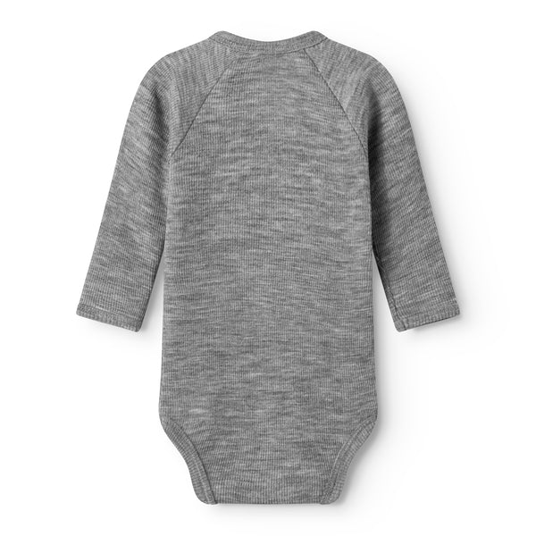 MarMar Copenhagen - Belita Wool Rib Romper - 100% merinowol - Grey melange