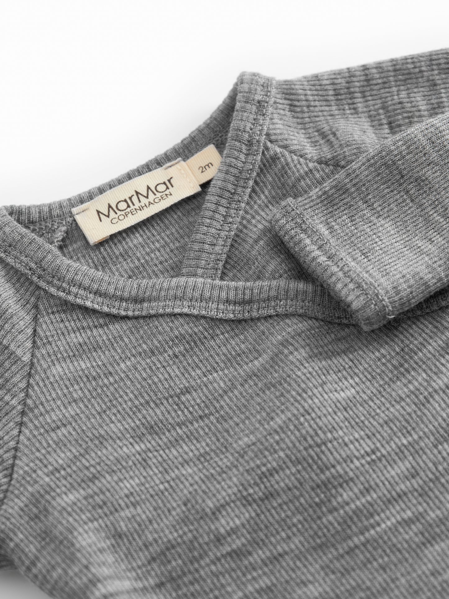 MarMar Copenhagen - Belita Wool Rib Romper - 100% merinowol - Grey melange