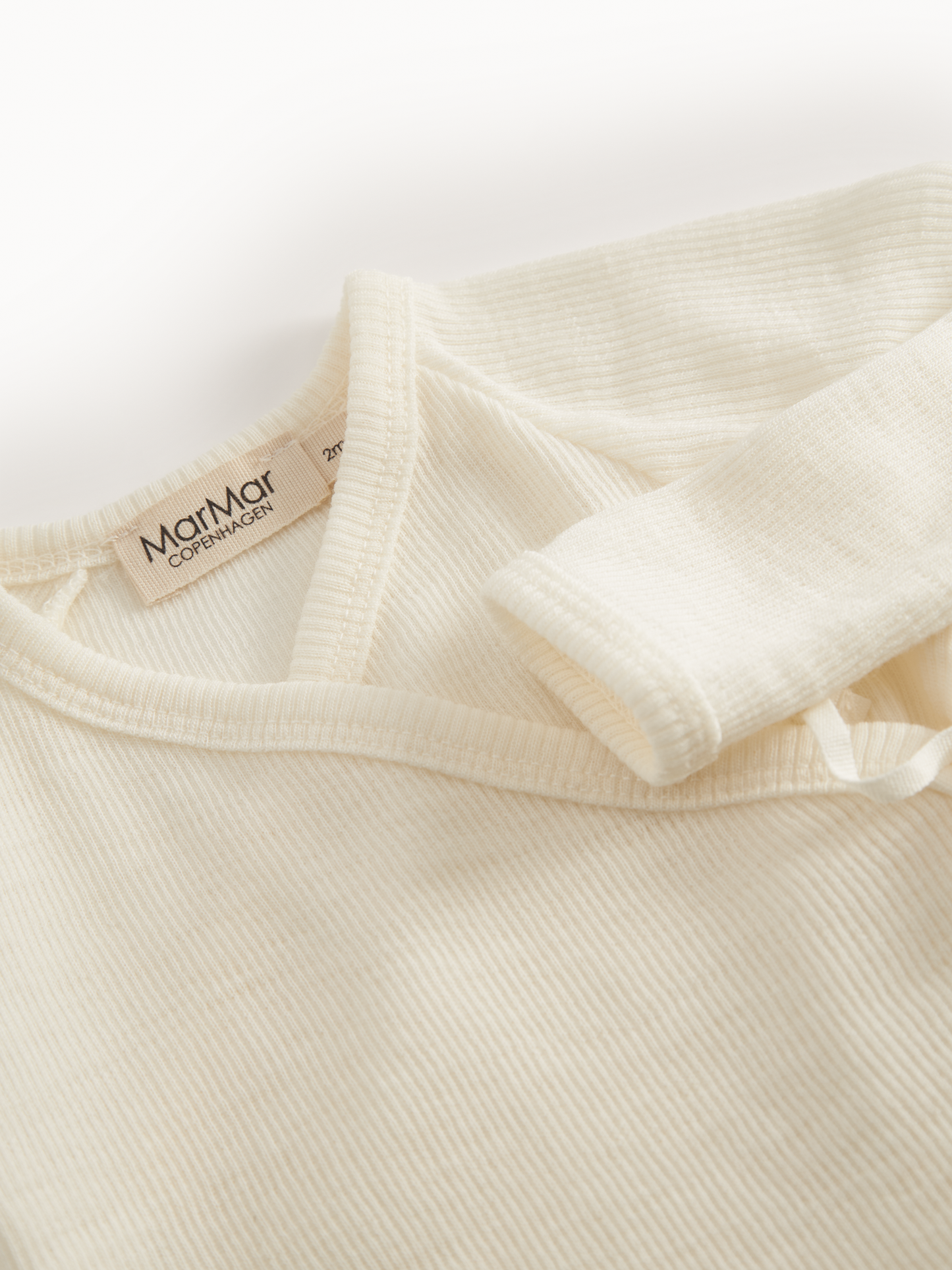MarMar Copenhagen - Rula Wool Rib Romper - Rompertje 100% merinowol - Natural