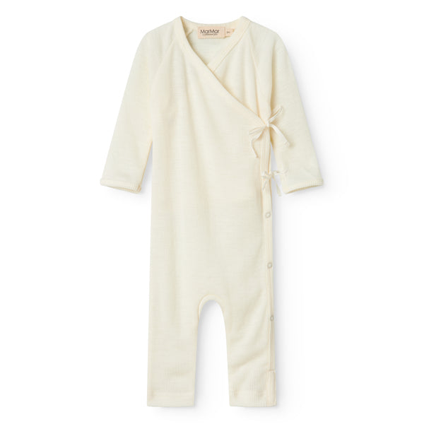 MarMar Copenhagen - Rula Wool Rib Romper - Rompertje 100% merinowol - Natural