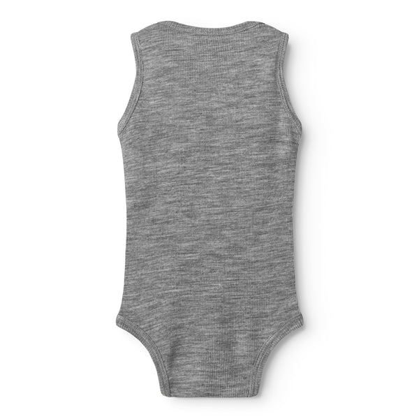 MarMar Copenhagen - Bini Wool Rib romper - 100% merino wol - Grey melange