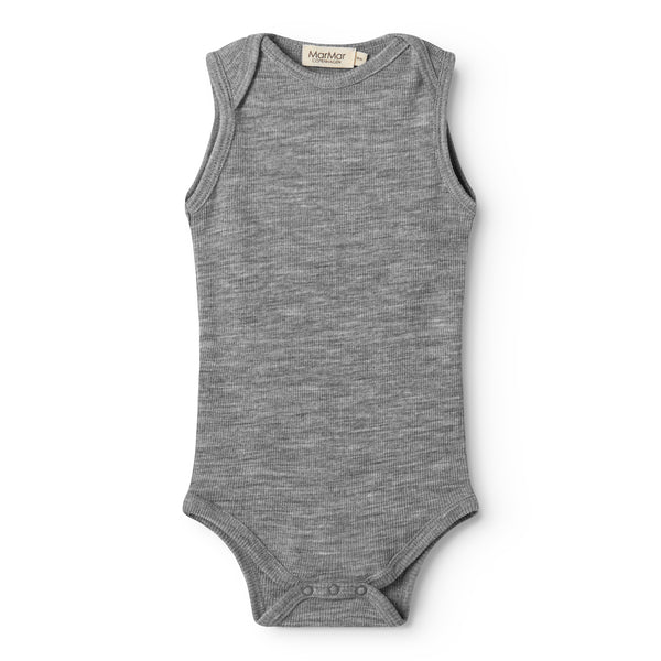 MarMar Copenhagen - Bini Wool Rib romper - 100% merino wol - Grey melange
