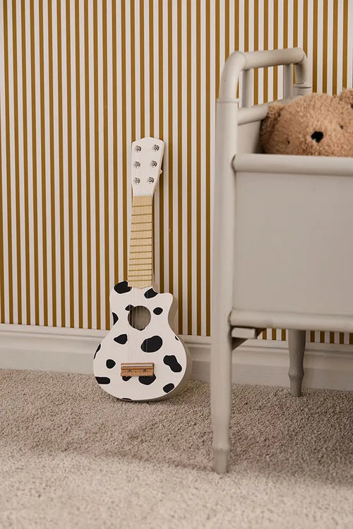 Houten Speelgoed gitaar - Koeienprint - Black White - FSC Gecertificeerd - Kid’s Concept
