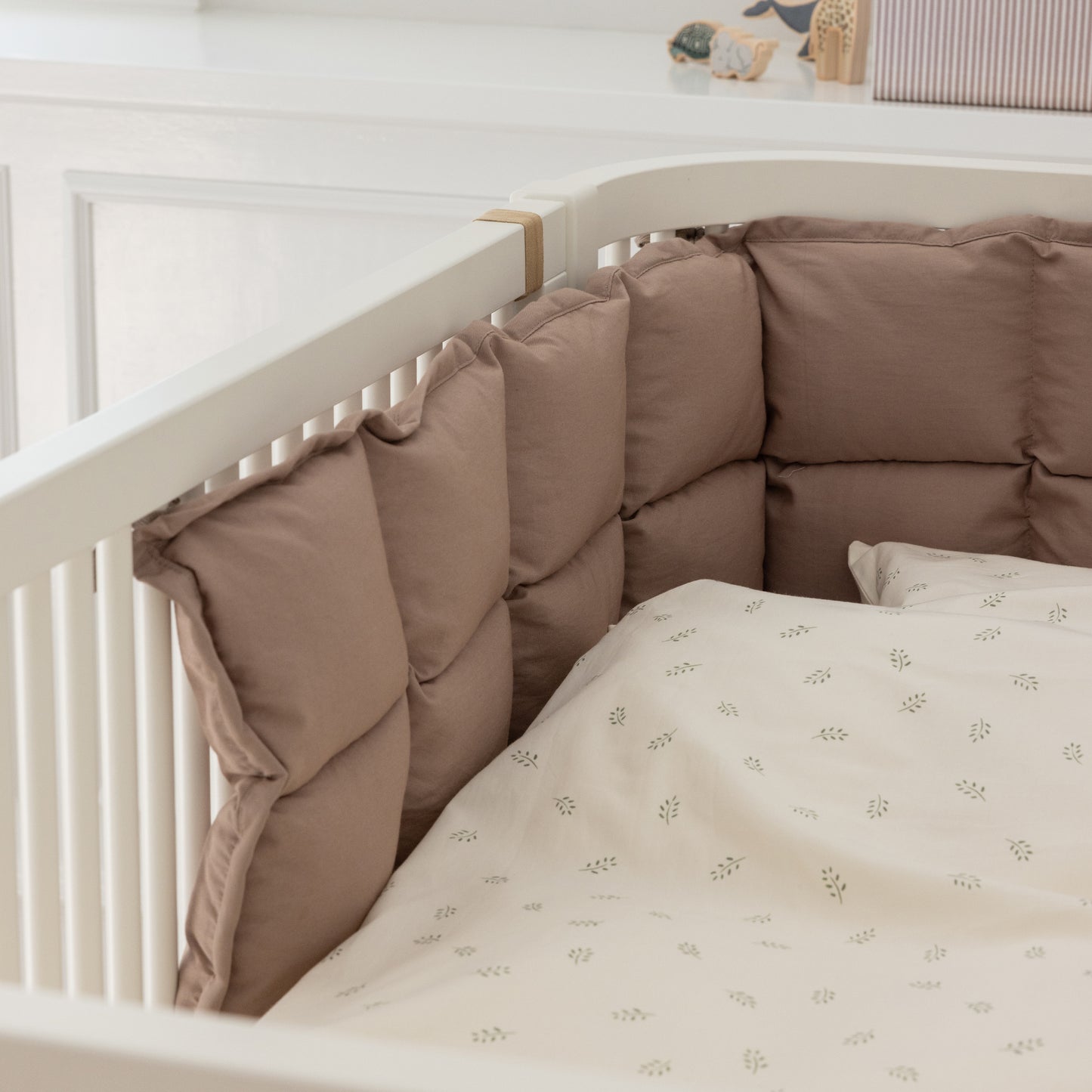 Bed Bumper halve lengte, Baby Bumper half-length, Kapok, Jetty Beige, Sebra