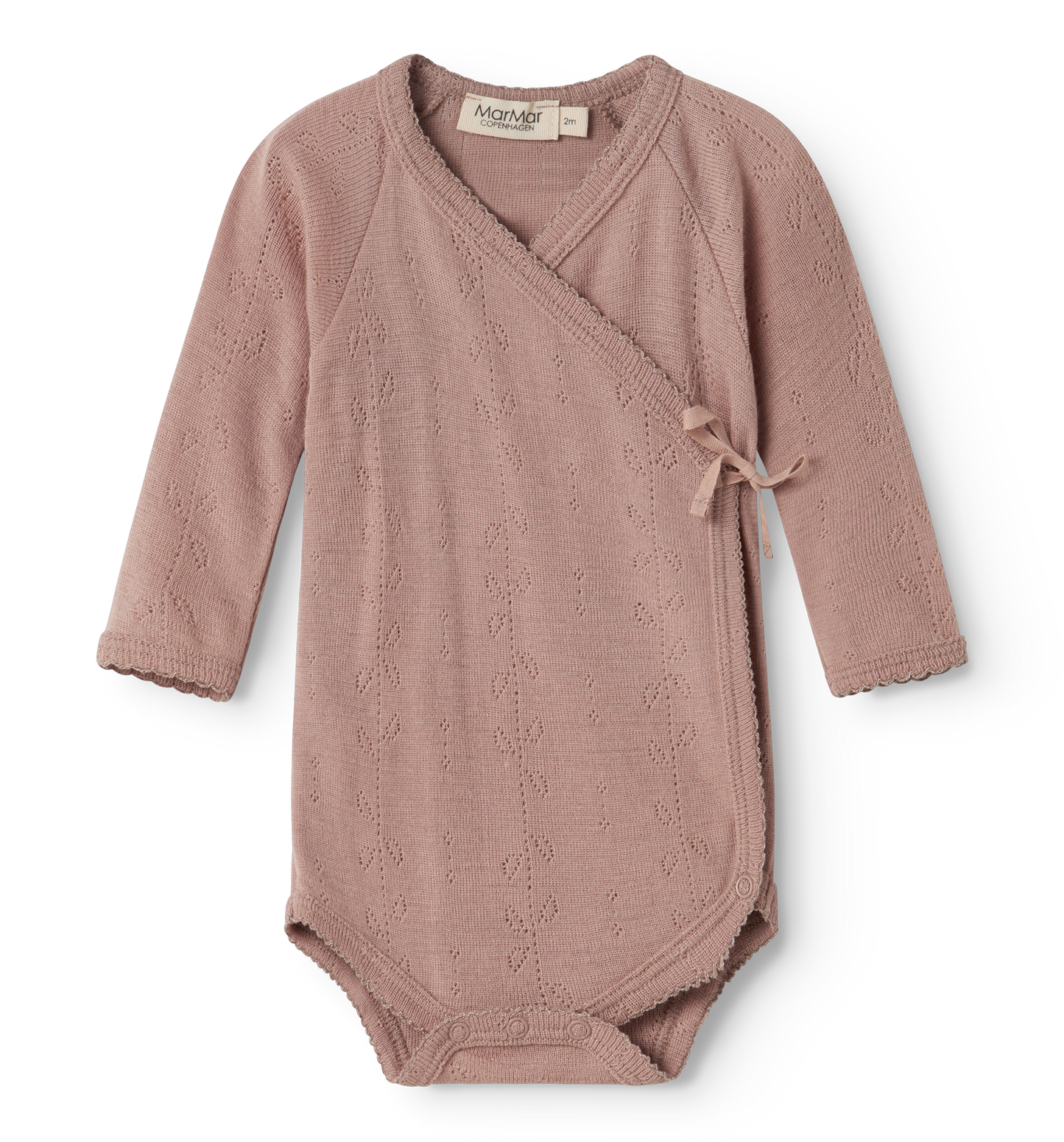 Overslagromper Belita - Wool pointelle - Merinowol - Burnt rose - MarMar Copenhagen