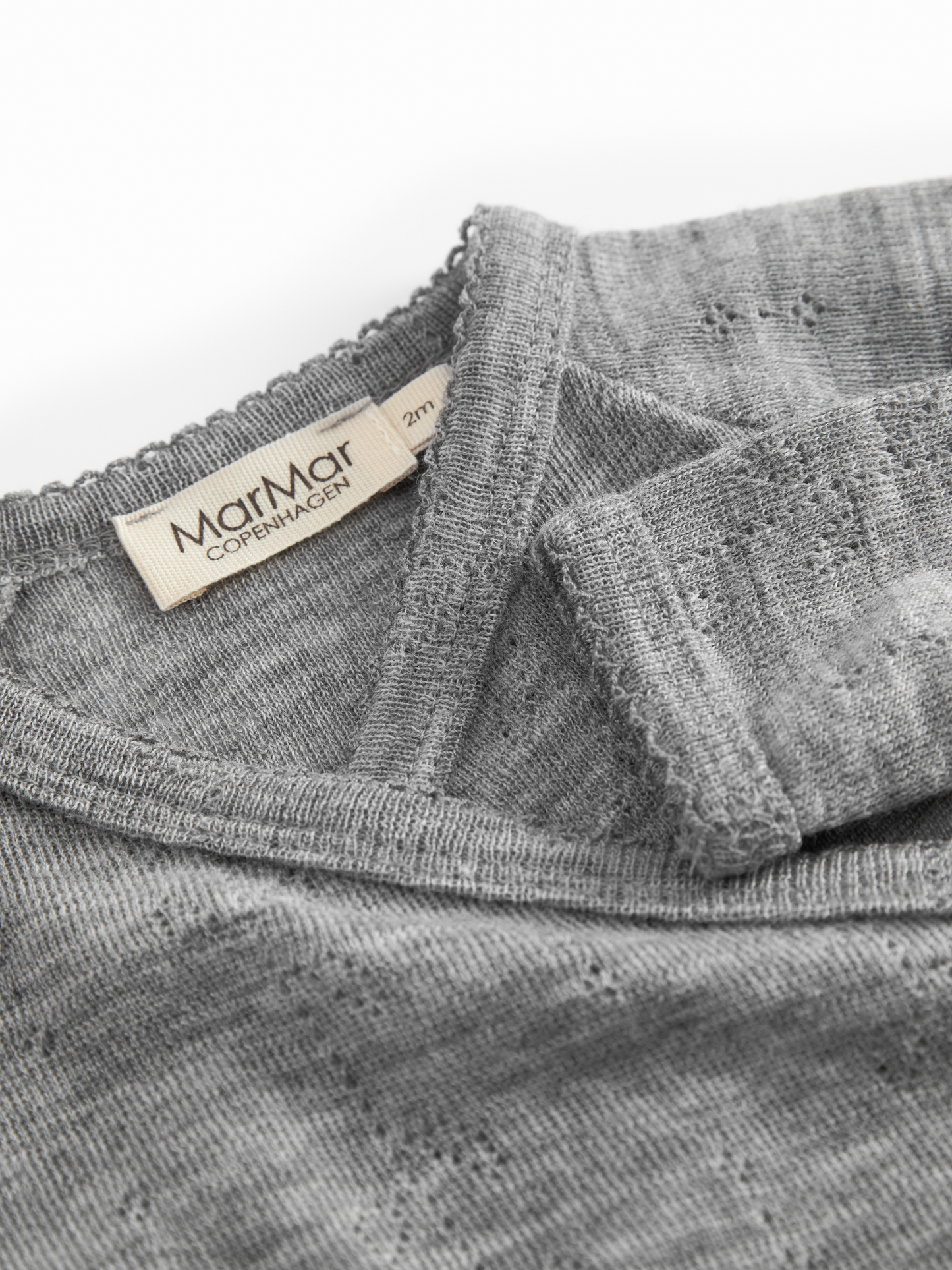 Boxpakje - Rula Wool Pointelle Jumpsuit - Merino wol - Grey Melange - MarMar Copenhagen