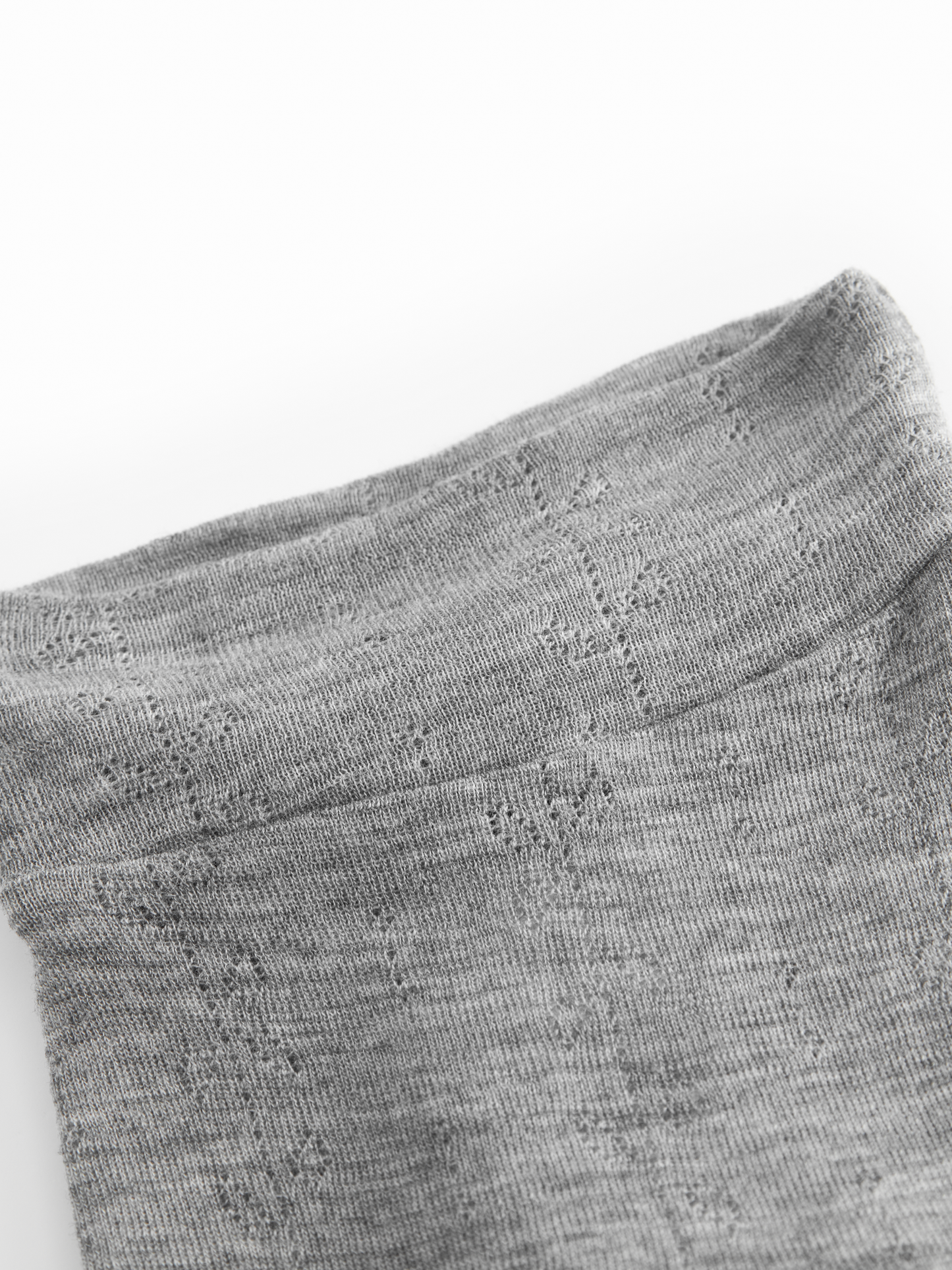 Babybroekje - Piva Wool Pointelle Pants - Merino wol - Grey Melange - MarMar Copenhagen