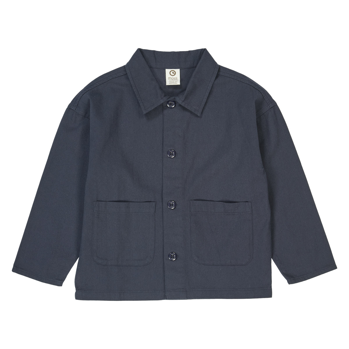 Twill overhemd top - Biologisch katoen - Night blue/donkerblauw - Müsli by Green Cotton
