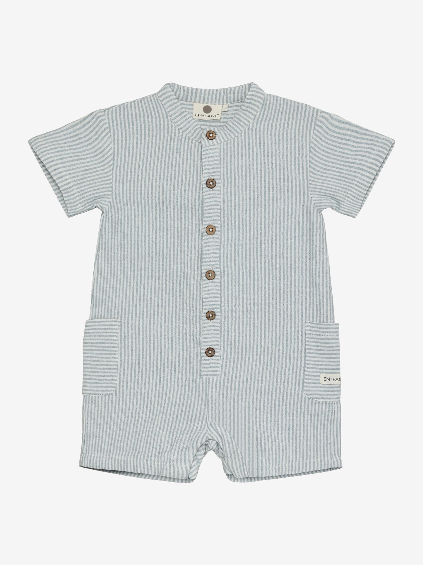 Playsuit Musselin Streifen - Kurzarm Jumpsuit - Bio-Baumwoll Musselin - En Fant