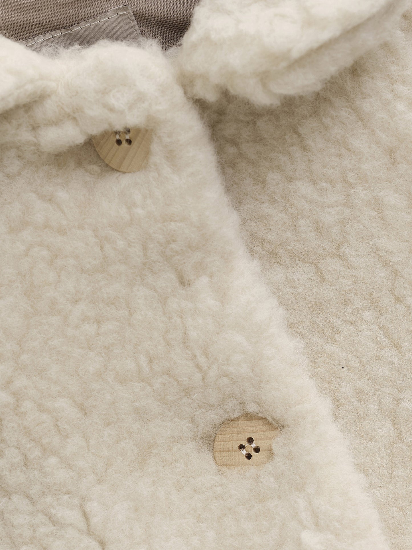 Teddy jas - Merino wol - Cement/beige - Huttelihut