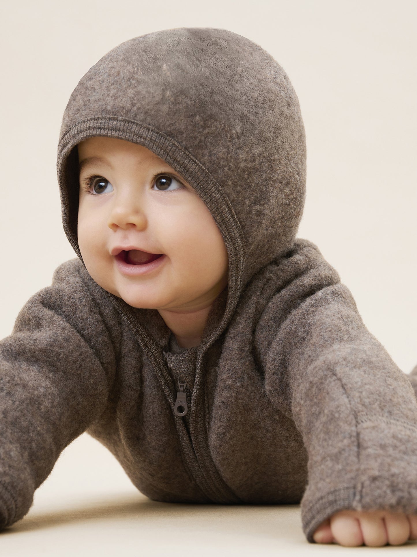 Buitenpak/jumpsuit - Merino wol fleece - Brown melange/bruin - Huttelihut