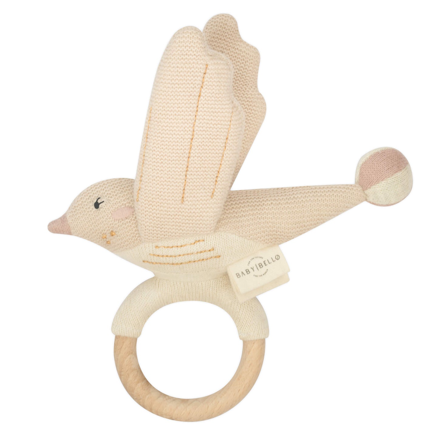 Baby Bello - Rammelaar Sandy the Sparrow - Mus - 100% biologisch katoen