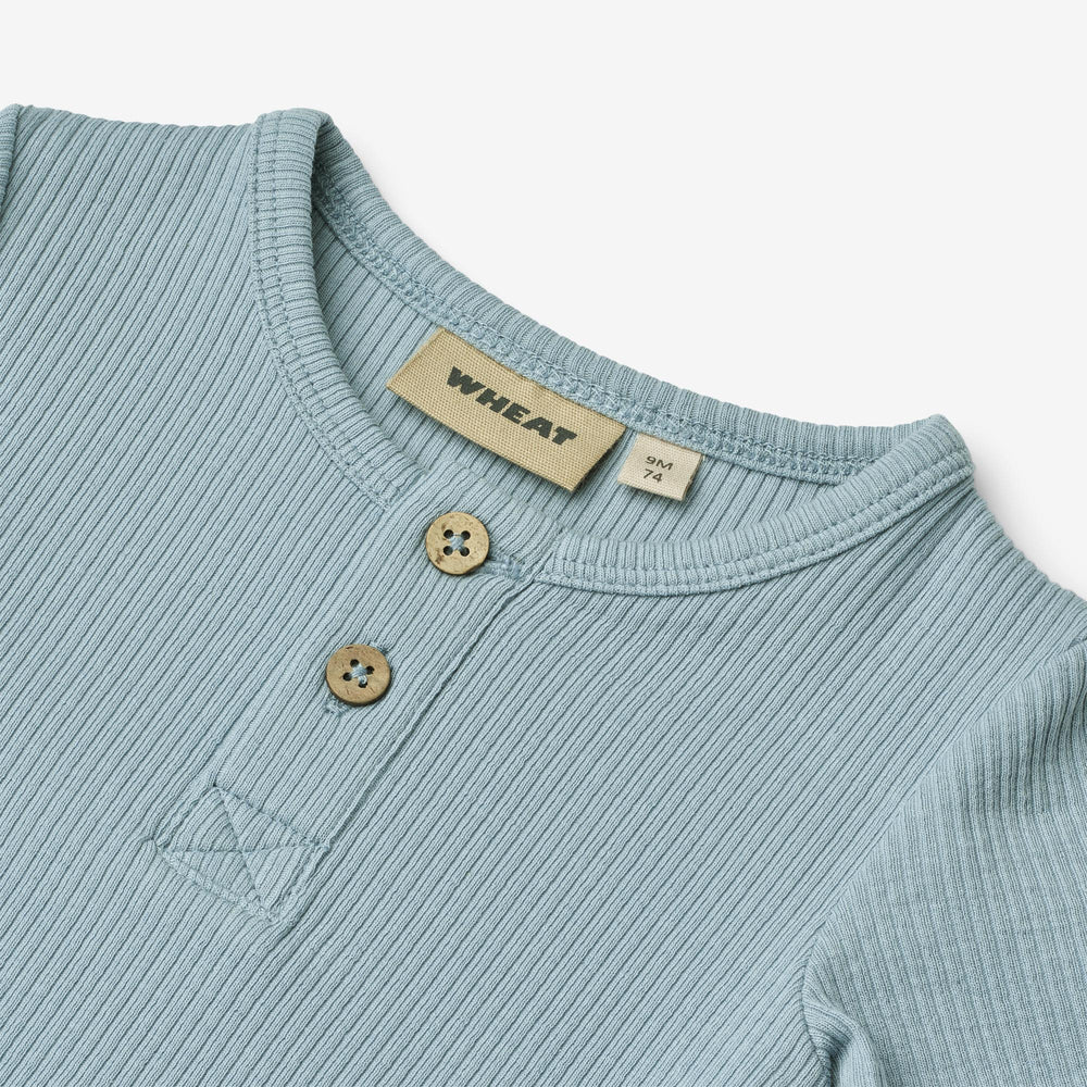 Romper korte mouw Magnus - Biologisch katoen - Calm blue - Wheat