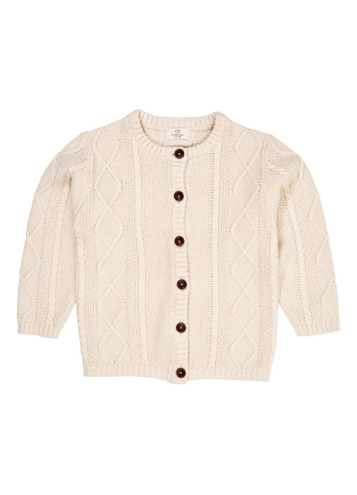 Copenhagen Colors - Knitted Cardigan - Gebreid Vestje - 100% biologisch katoen - voorkant ecru