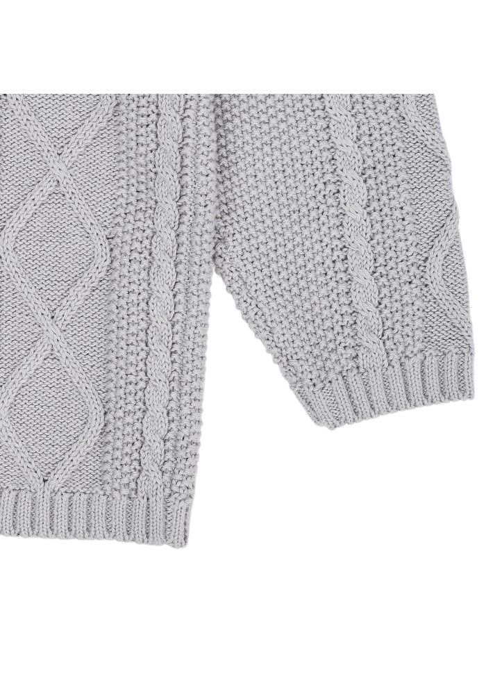 Copenhagen Colors - Knitted Cardigan - Gebreid Vestje - 100% biologisch katoen - close up ijsblauw