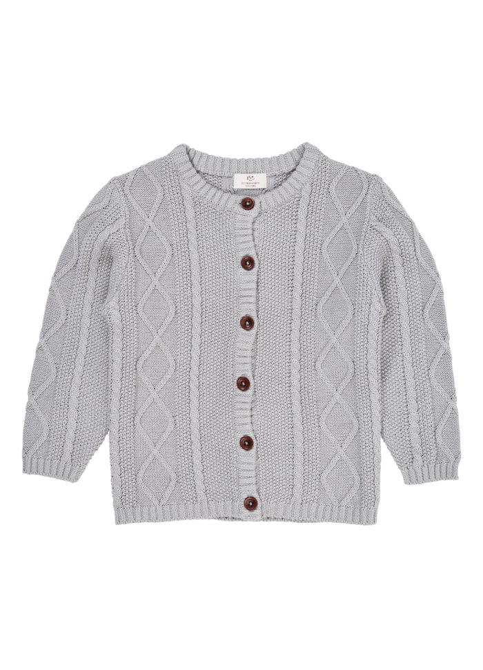Copenhagen Colors - Knitted Cardigan - Gebreid Vestje - 100% biologisch katoen - voorkant ijsblauw