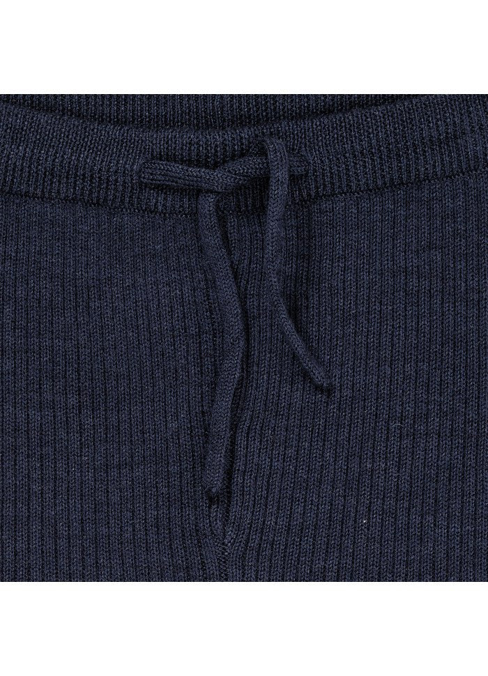 Copenhagen Colors - Merino Classic Rib Leggings - Baby legging - 100% merinowol - close up donkerbauw