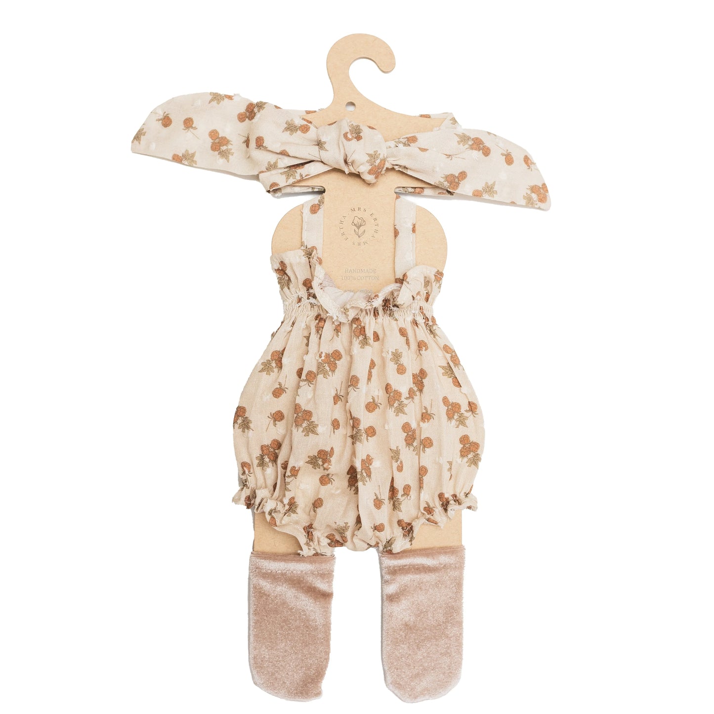Poppenkleding - Biologisch katoen - Poppen 32-36 cm - Raspberry Bunchs Cotton - Mrs Ertha