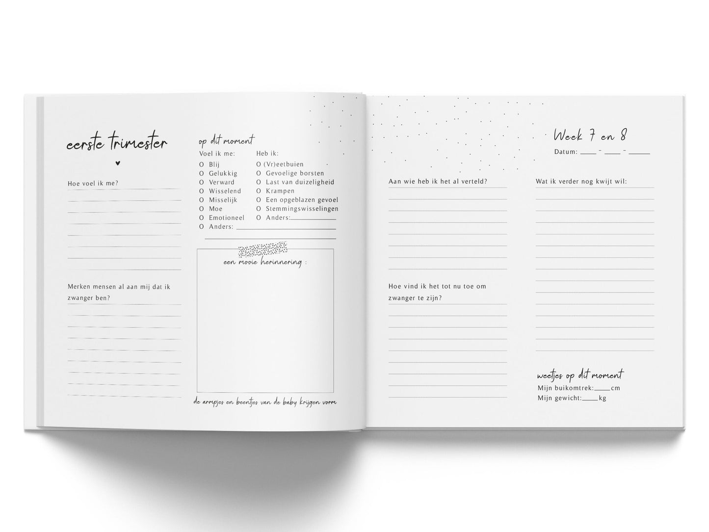 Baby invulboekje - Invulboek Mijn Zwangerschap - Linnen Beige - Fyllbooks