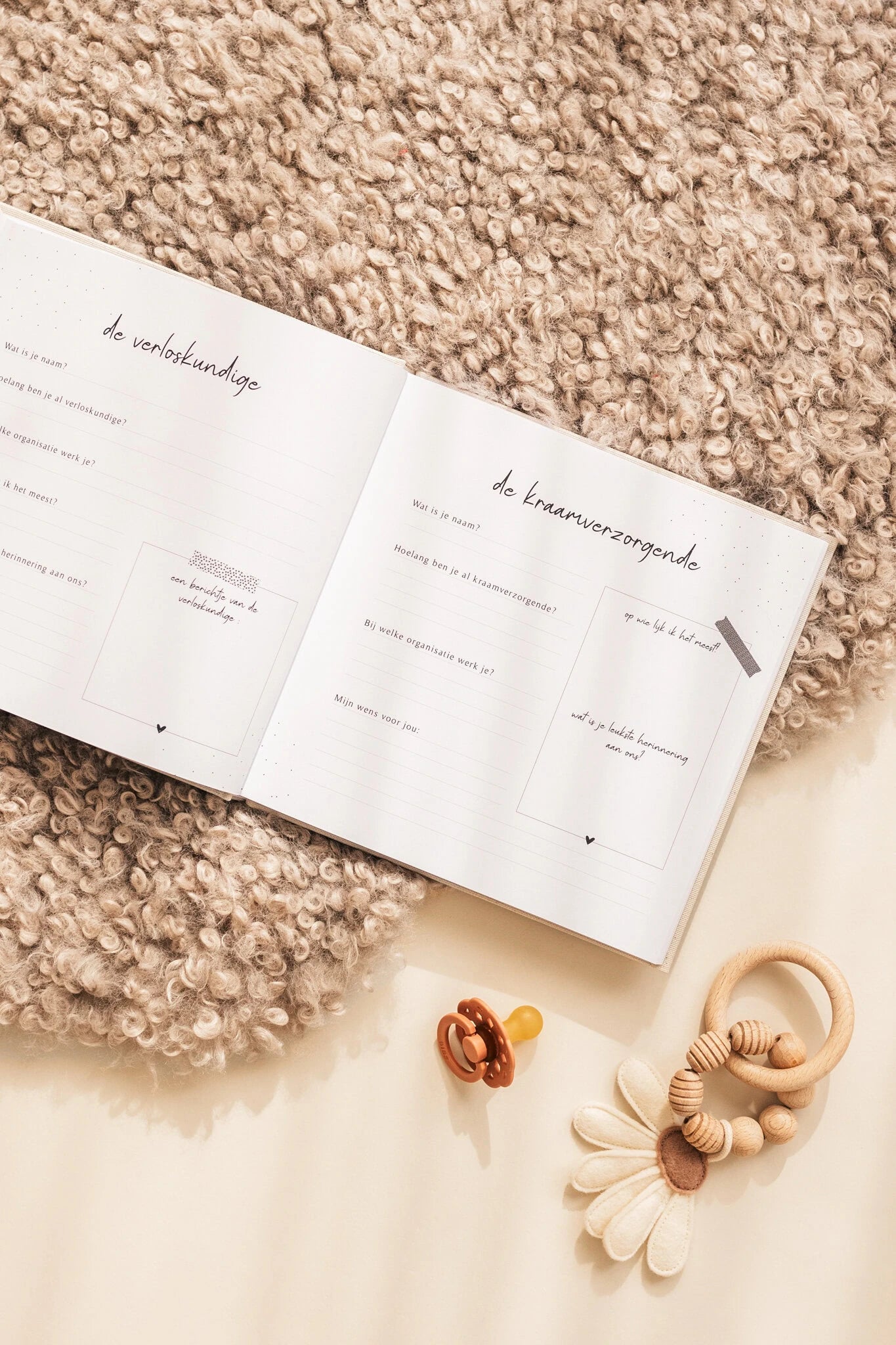 Baby invulboekje - Mijn kraambezoekboek - Linnen Beige - Fyllbooks