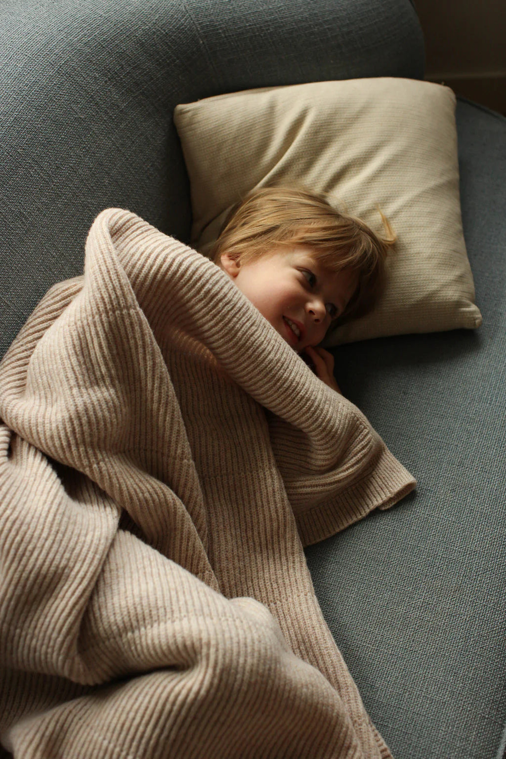Ledikant dekentje - Merino wol - 100X140cm - Gaston - Beige - HVID - sfeerbeeld