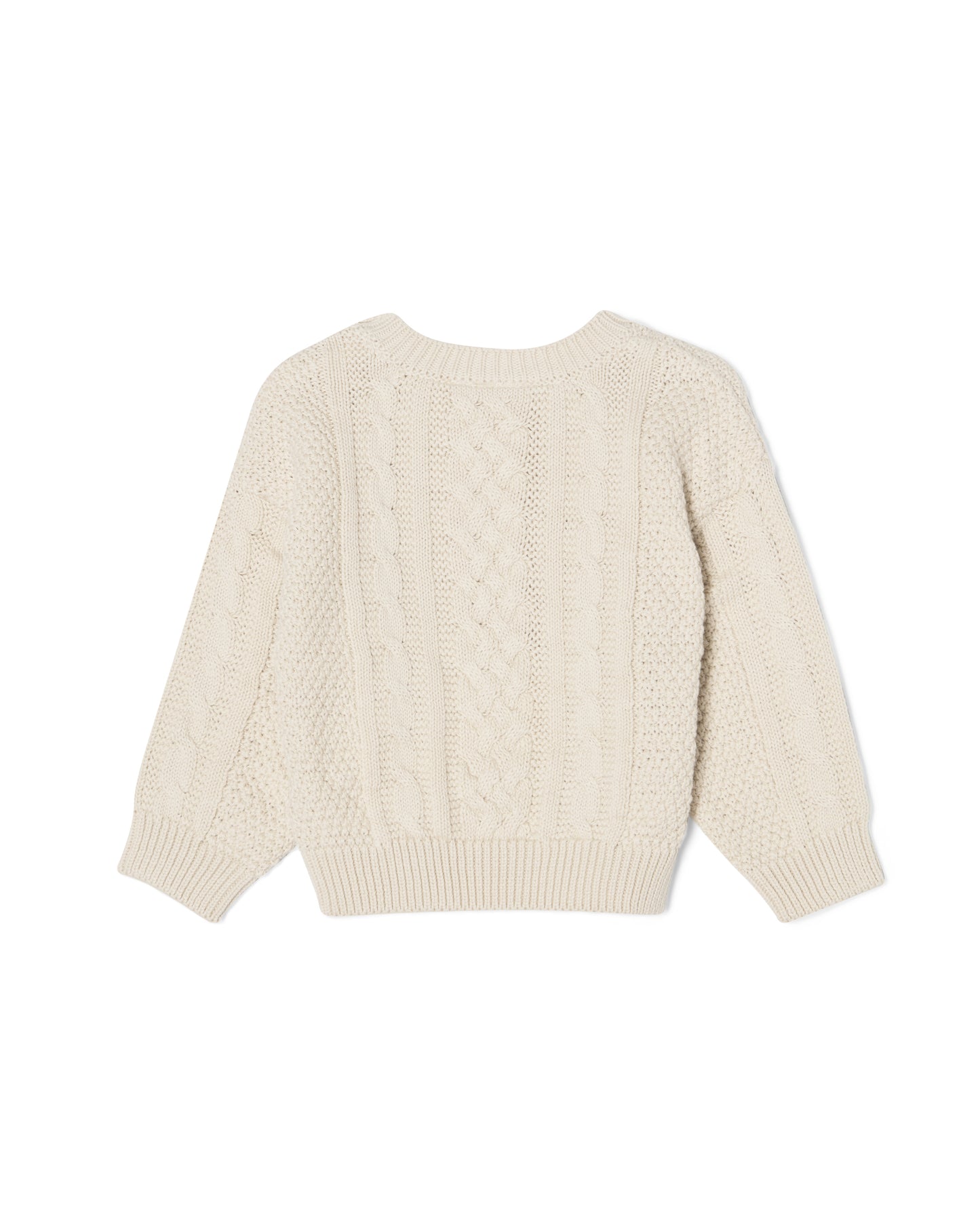 Garbo&Friends - Cable knit sweatshirt Ecru - Truitje - 100% biologisch katoen - achterkant