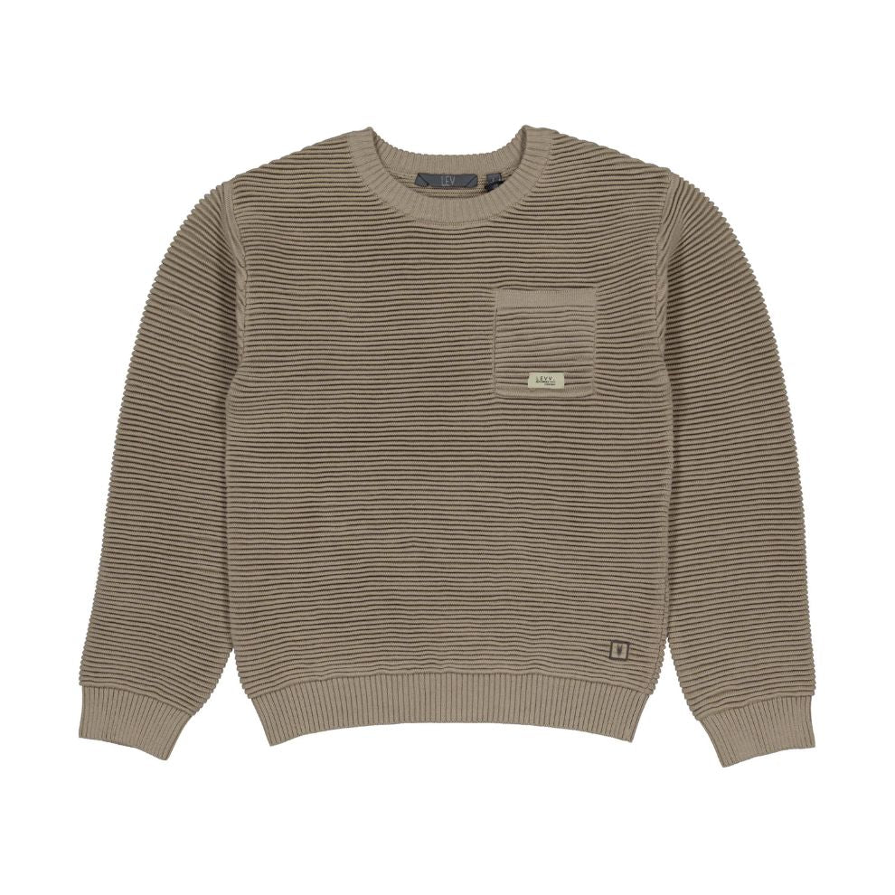 Sweater Veto - Katoen - Taupe - Levv voorkant