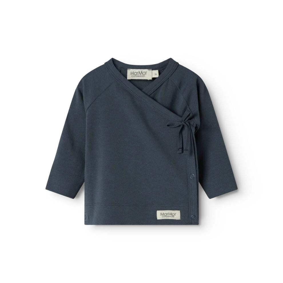 MarMar Copenhagen - Tut Wrap Top - Blue - Wikkeltruitje - Donkerblauw - Modal Katoen product