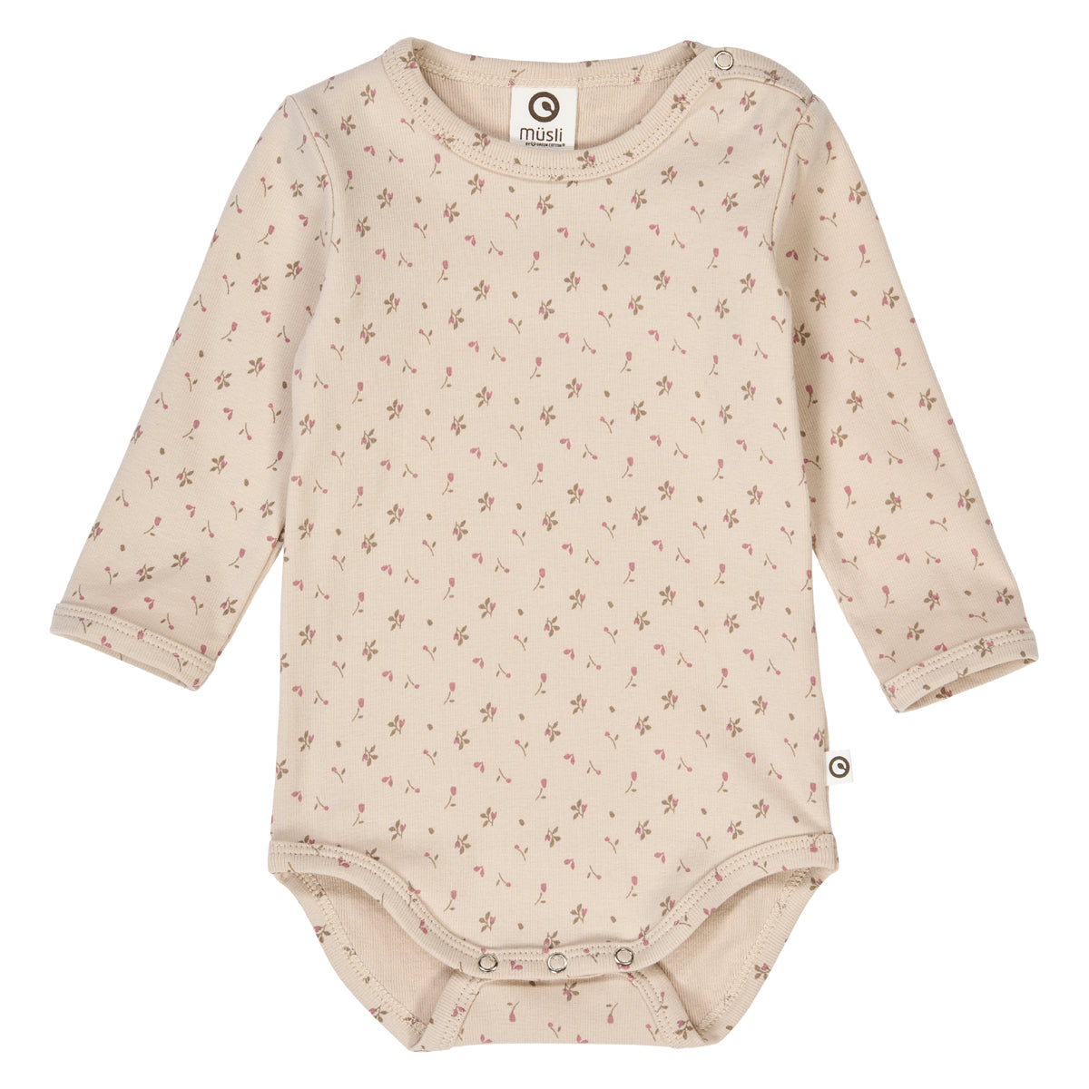 Müsli by Green Cotton - Aster l/s body - Romper met bloemenprint - Katoen mix voorkant