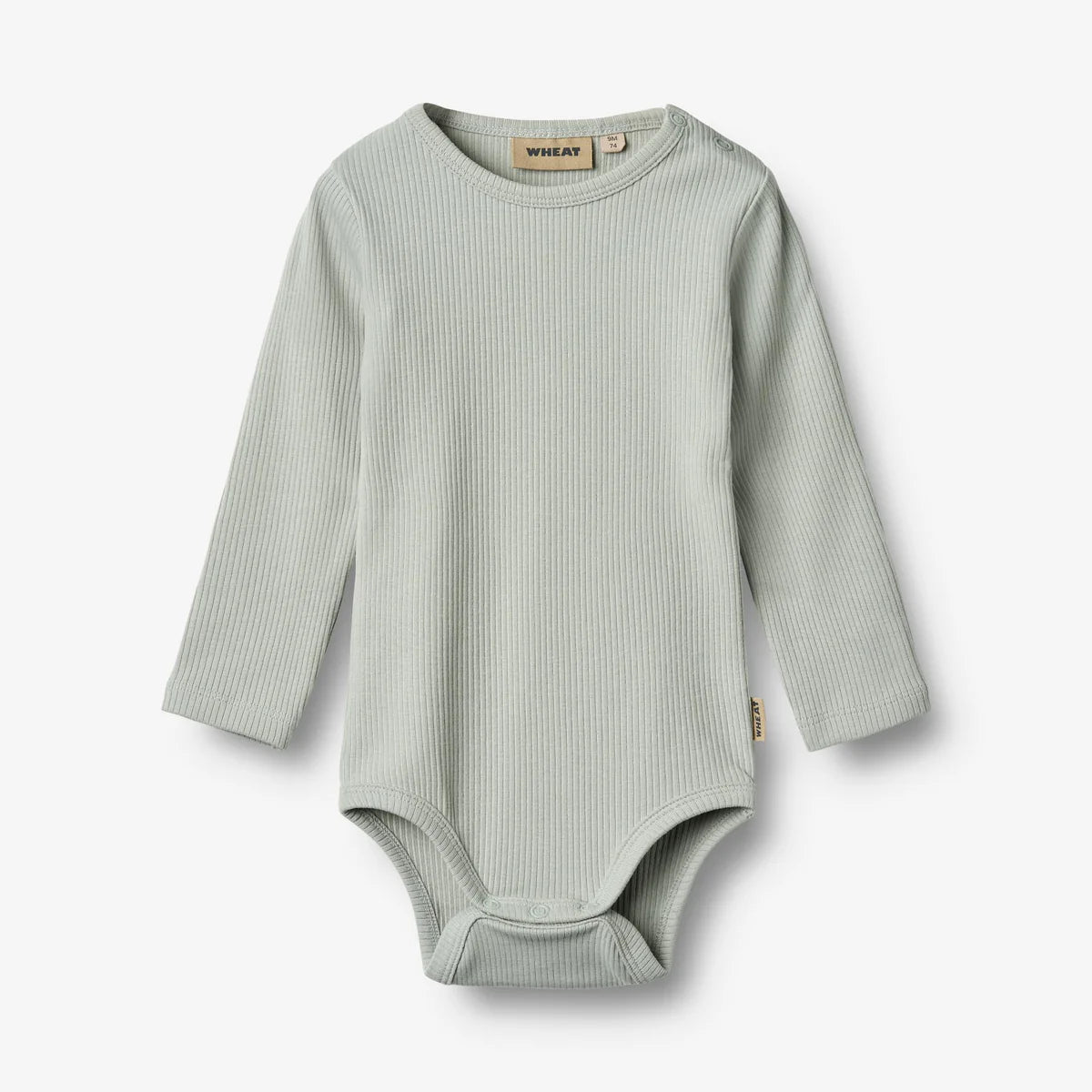 Wheat - Rib Body L/S Spencer - Rainy sky - Romper - Biologisch katoen