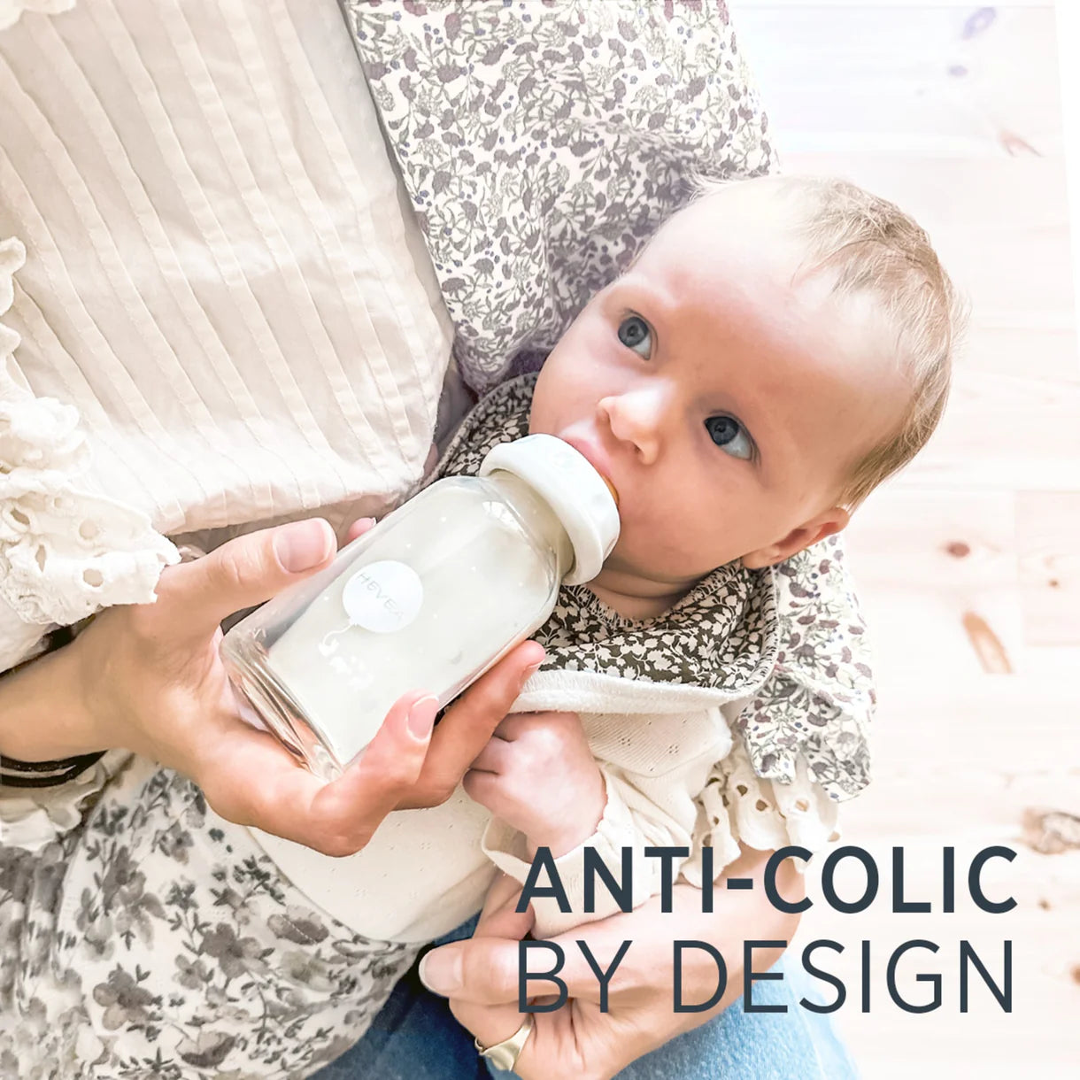 Glazen babyfles - Natuurrubber - Standard Neck Baby Bottle - 120ML - 0-6 maanden - Hevea