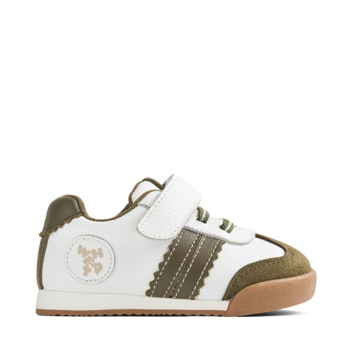 Sneaker Spectra - Suede - Dry piny/wit met groen - Wheat zijkant