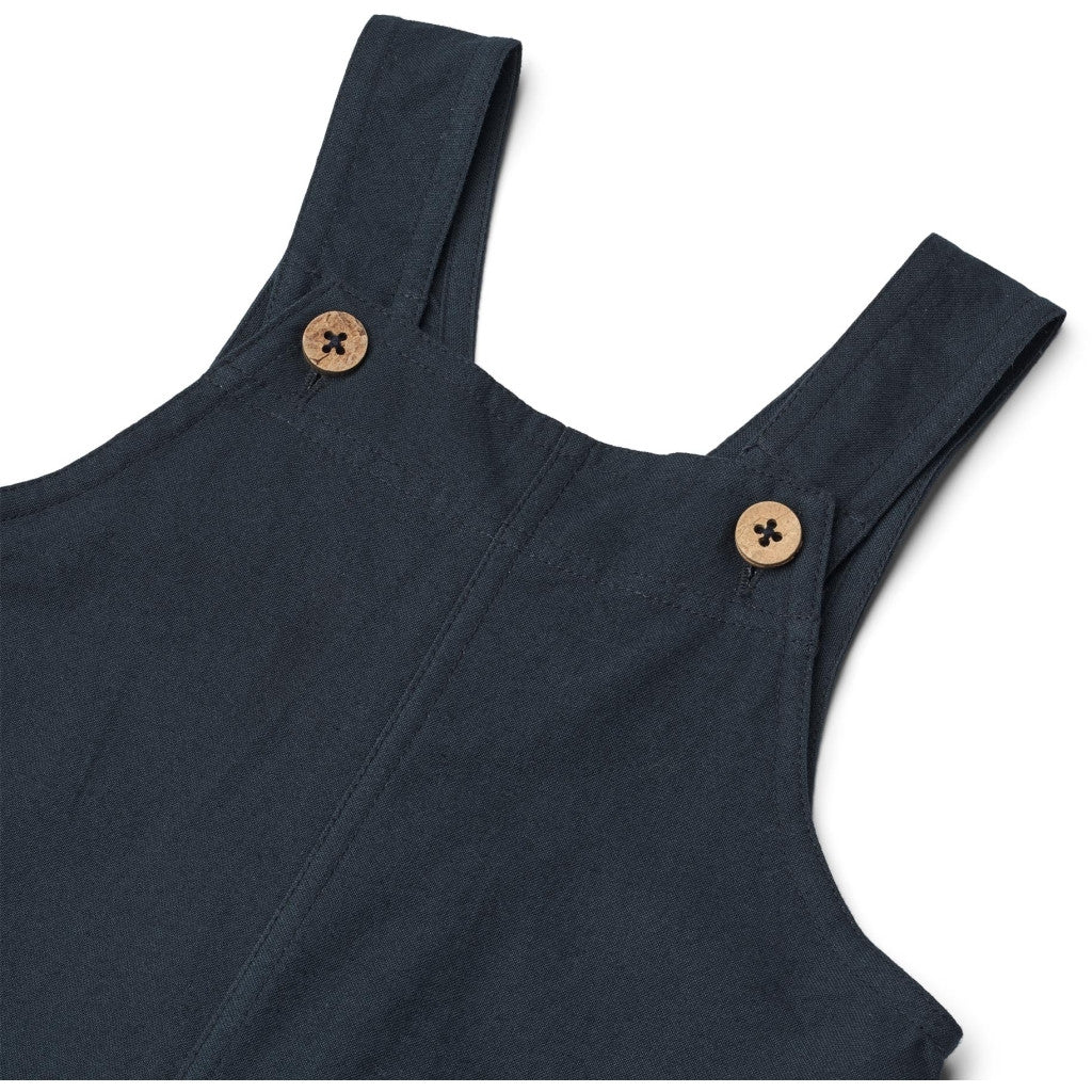 Wheat - Overall Ivan - Tuinbroekje - 100% biologisch katoen - close up navy