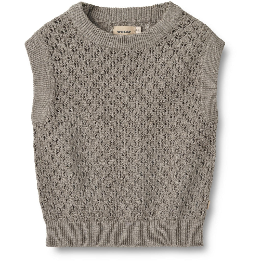 Wheat - Knit Vest Saga - Gebreide spencer - 100% biologisch katoen - voorkant