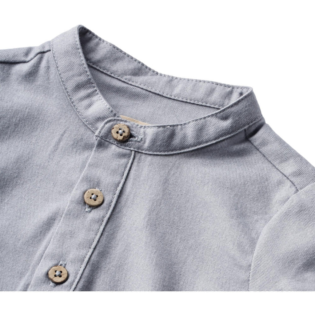 Wheat - Romper Shirt Victor - Baby romper overhemd - 100% biologisch katoen - close up