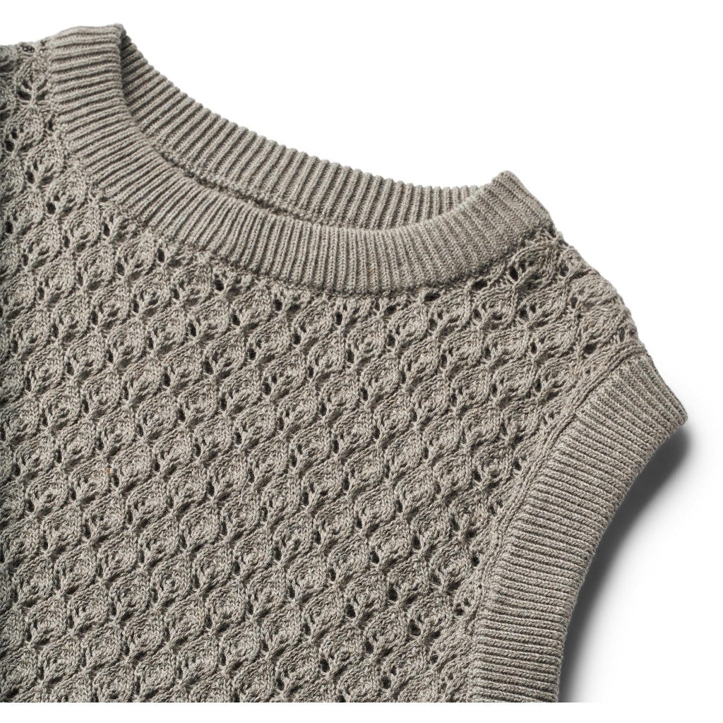 Wheat - Knit Vest Saga - Gebreide spencer - 100% biologisch katoen - close up