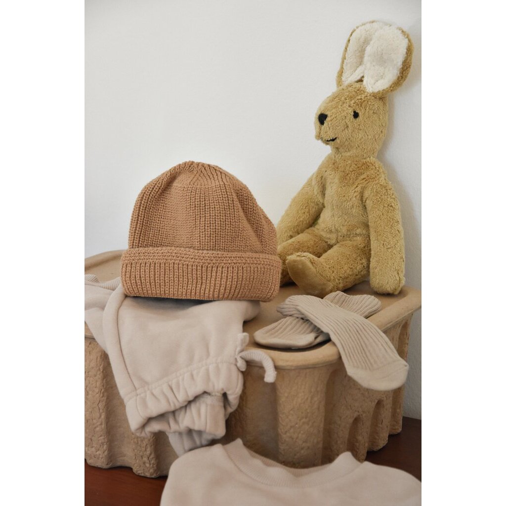 Floppy animal knuffel Small - Konijn - Biologisch katoen/wol - Beige - Senger Naturwelt