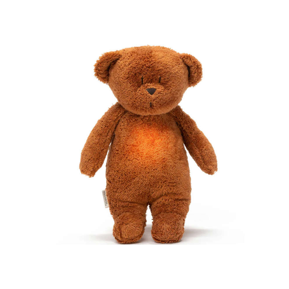 Knuffel met geluid - The Humming Bear 2.0 - Caramel - Moonie - lampje aan