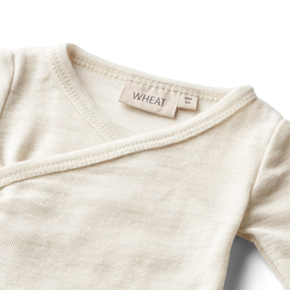 Overslag romper - Willow - Merino wol - Off white - Wheat