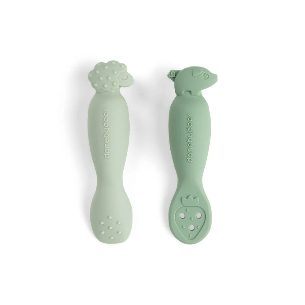 Oefen lepelset - Learning spoon set - Tiny farm - Green - Done by Deer