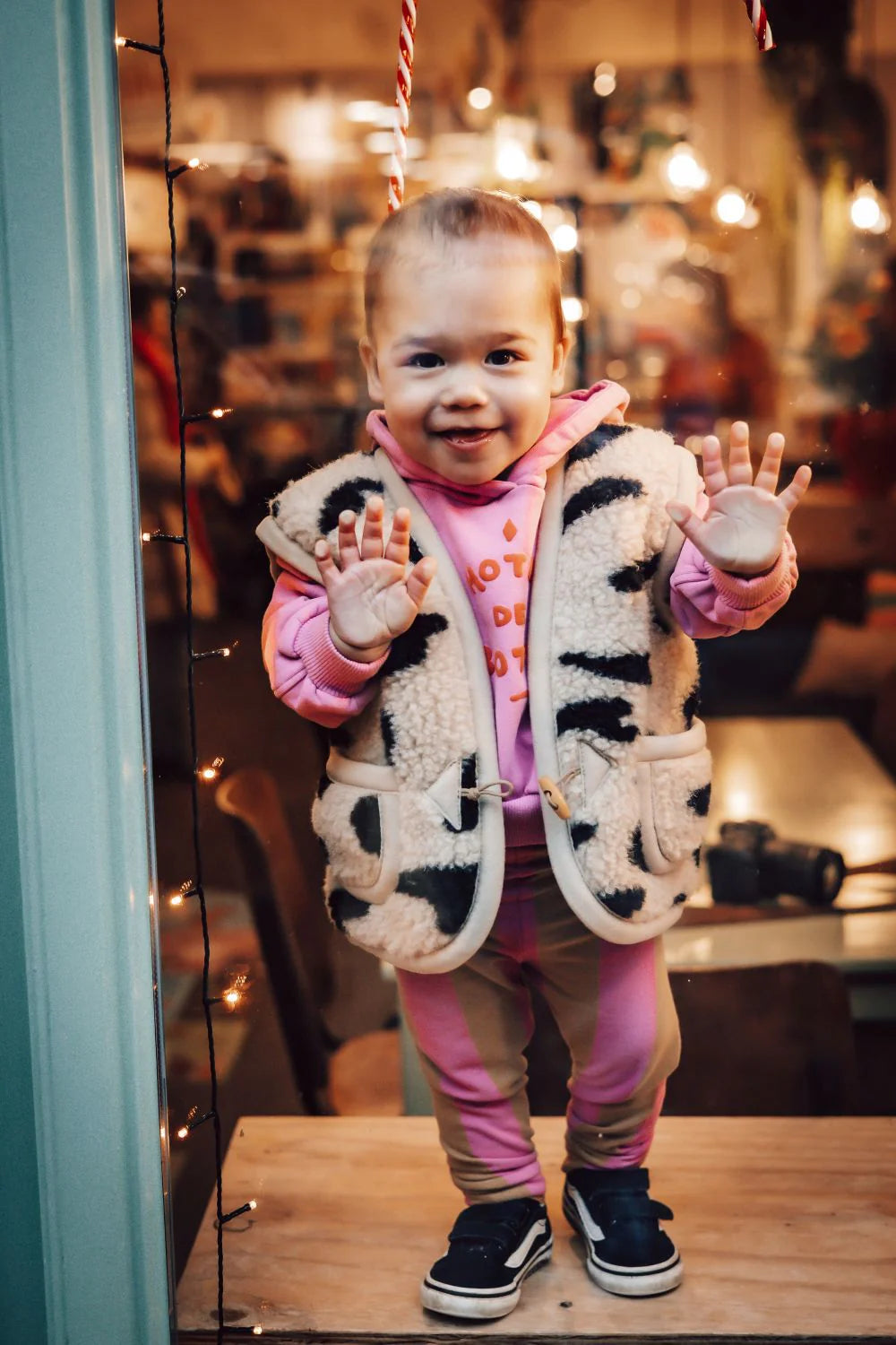 Wollen gilet - Bodywarmer Alpen Junior Gepard - Scheerwol - Alwero kind