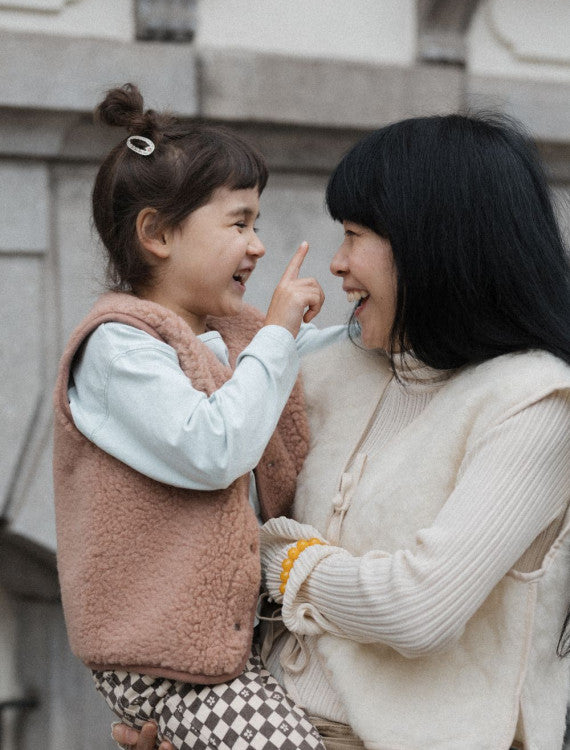 Bodywarmer Tyb light junior - Scheerwol - Rugby Tan - Alwero kind