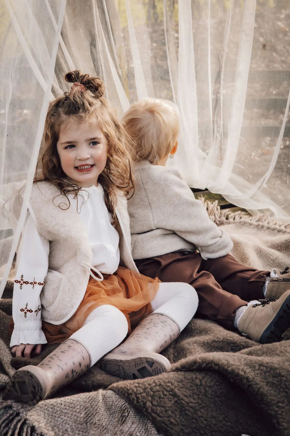 Wollen gilet - Bodywarmer Alpen Onion Junior - Scheerwol - Alwero kind