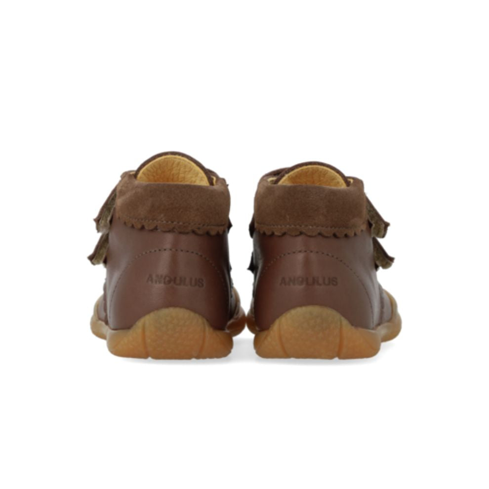 Eerste stapjes schoen hartjes - Leer - Dark taupe - Angulus achterkant