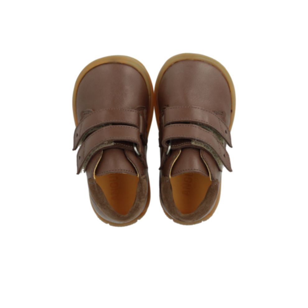 Eerste stapjes schoen hartjes - Leer - Dark taupe - Angulus bovenkant