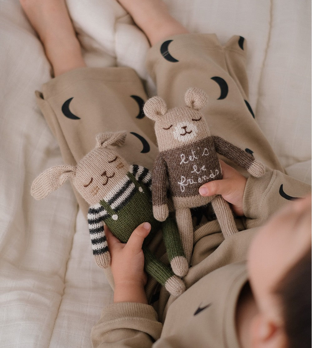 Gestrickter Kuschelbär - 'Lets be friends' Teddy - Alpaka Wolle - Main Sauvage x Organic Zoo