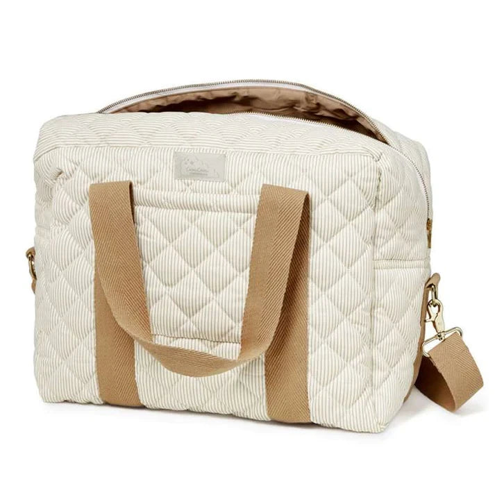 CamCam Copenhagen - Changing Bag w/pram straps - Luiertas- Classic Stripes Camel - productfoto